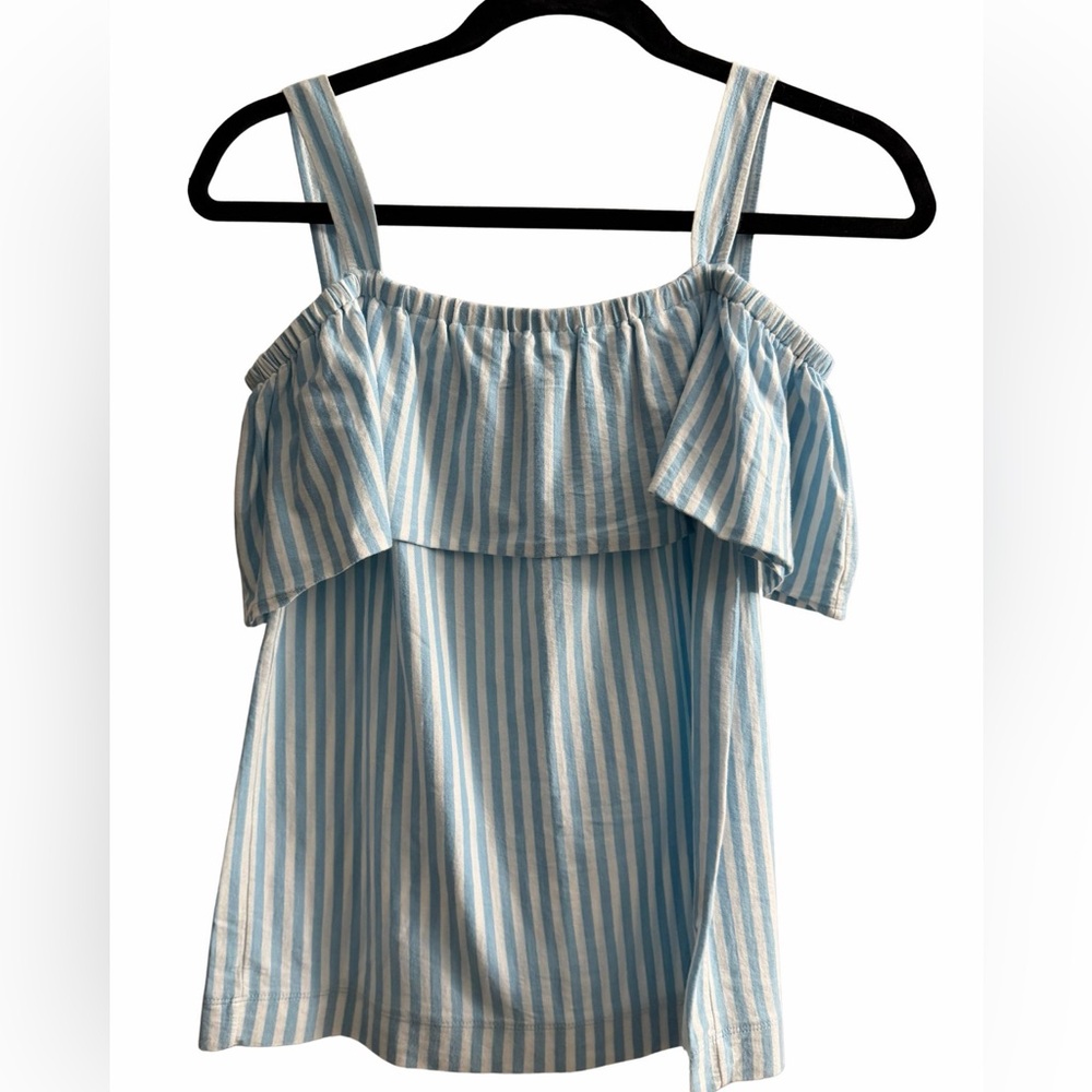 Striped off-the-shoulder tank top
